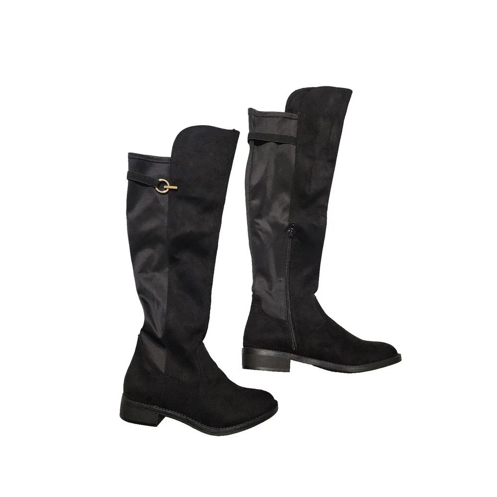 Rebel by Zigi Womens Onya Round Toe Knee High Boots Black Size 8.5